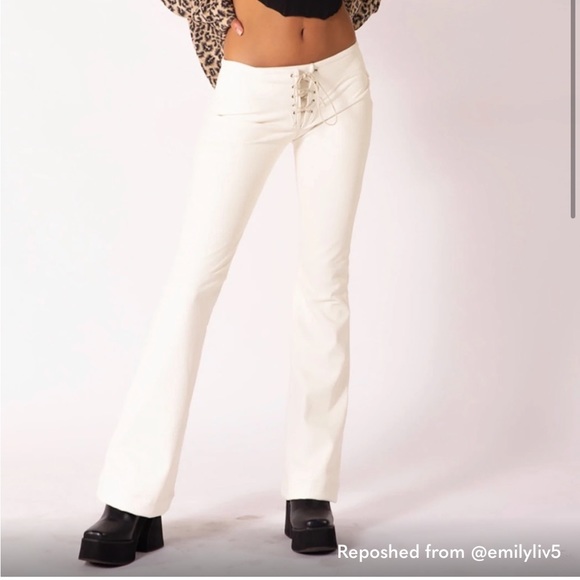 REVICE Lace Up Vegan Leather Pants - Picture 5 of 6